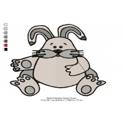 Rabbit Embroidery Design 13